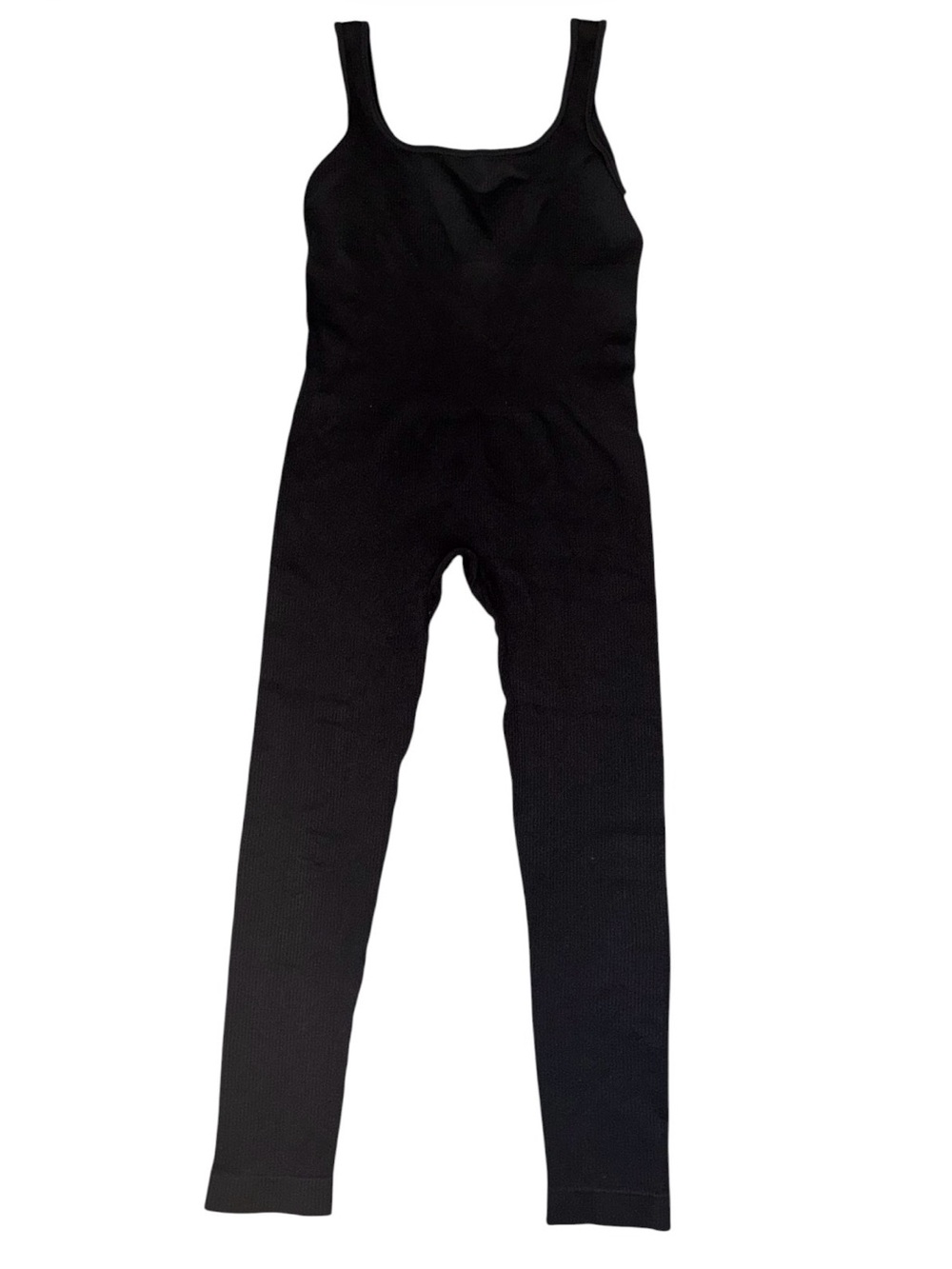 Slim Fit Black Ribbed Tank Jumpsuit